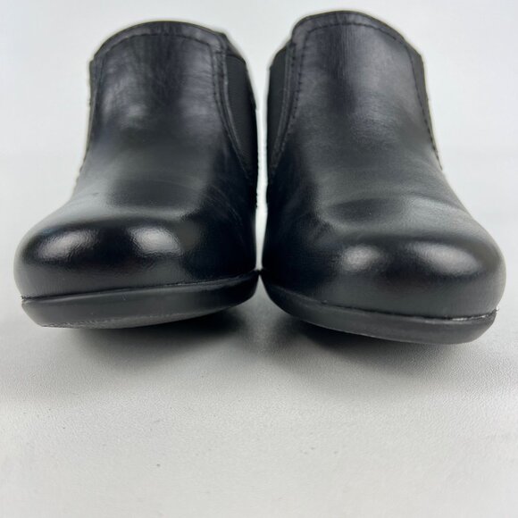 Clarks Womens Black Block Heel Zip Bootie Shootie Ankle Boot Comfort size 8.5 - Picture 5 of 16